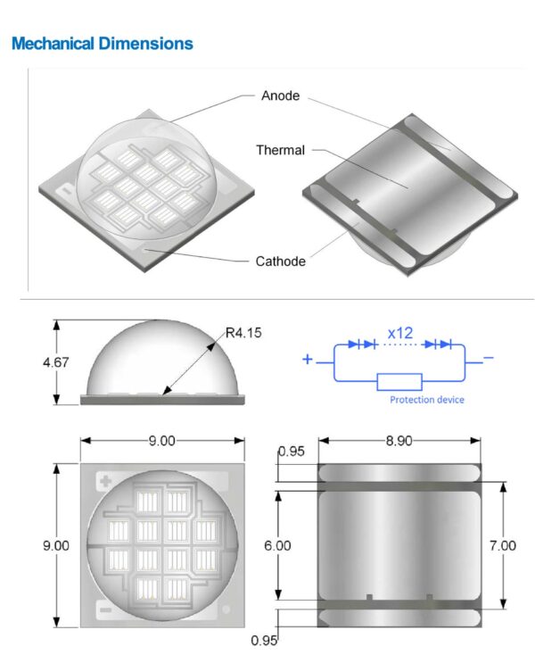 T9090 UVA Series Multi chip LEDs - Image 2