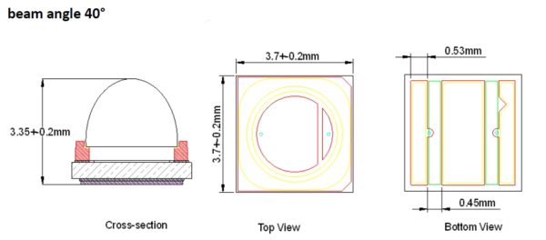 N3838 UVA Series Single chip LEDs - Image 2