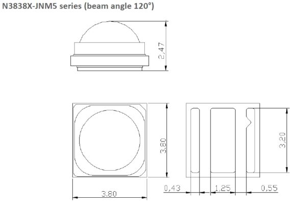 N3838 IR(off-Axis) Series Single Chip LEDs - Image 3