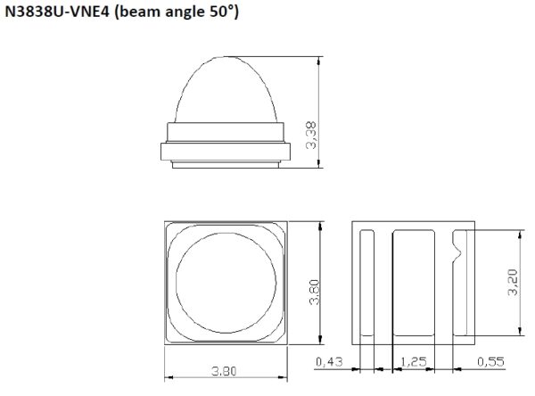 N3838 340nm Series Single chip LEDs - Image 4